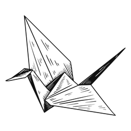 Origami blanco y negro Diseño PNG
