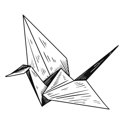 Origami black and white PNG Design