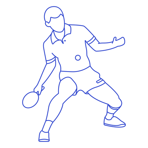 Ping-Pong-Spieler Schlaganfall PNG-Design