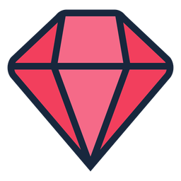 Icono de trazo de diamante rosa Diseño PNG