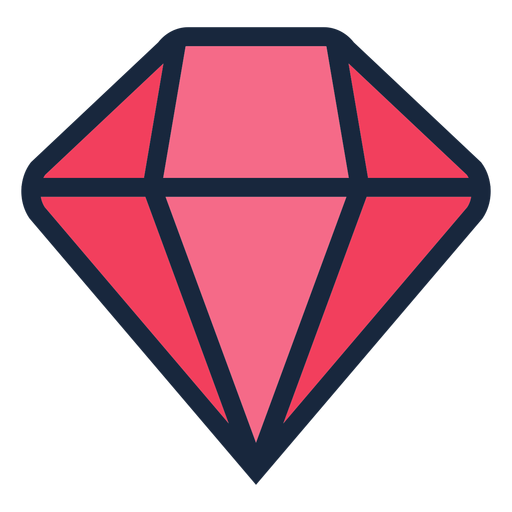 Icono de trazo de diamante rosa