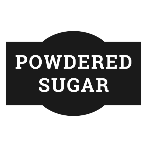 Rótulo de açúcar em pó Desenho PNG