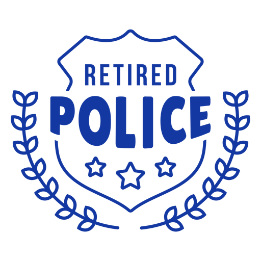 Retired police lettering