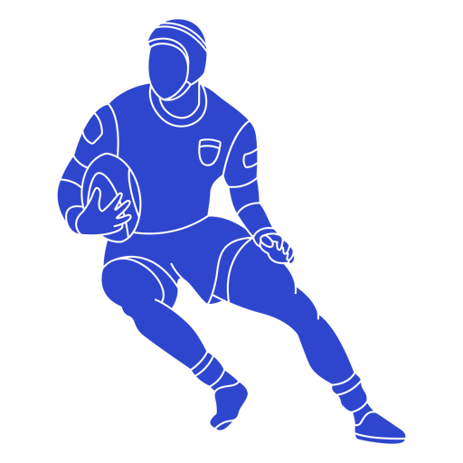 Rugbyspieler blau PNG-Design