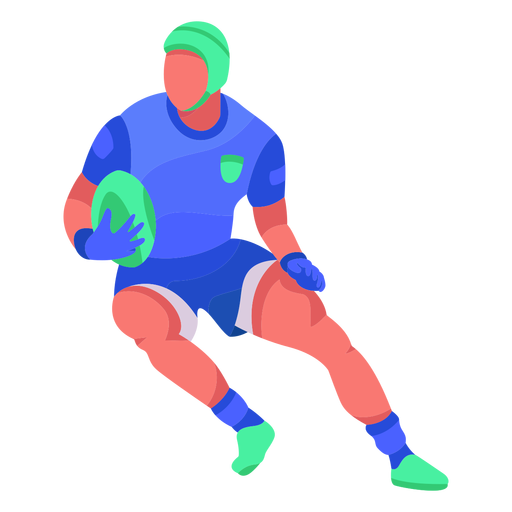Jogador de rugby plano Desenho PNG
