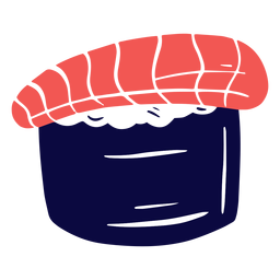 Duotono de sushi de salmón Diseño PNG