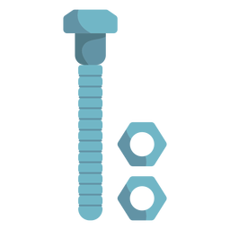 Schraube und Muttern flach PNG-Design