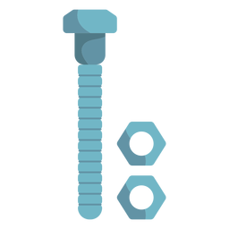 Screw and nuts flat Transparent PNG