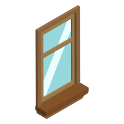Isométrica de janela suspensa única Desenho PNG