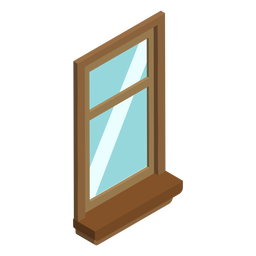 Single hung window isometric PNG Design
