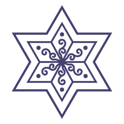 Estrella de david stroke Diseño PNG