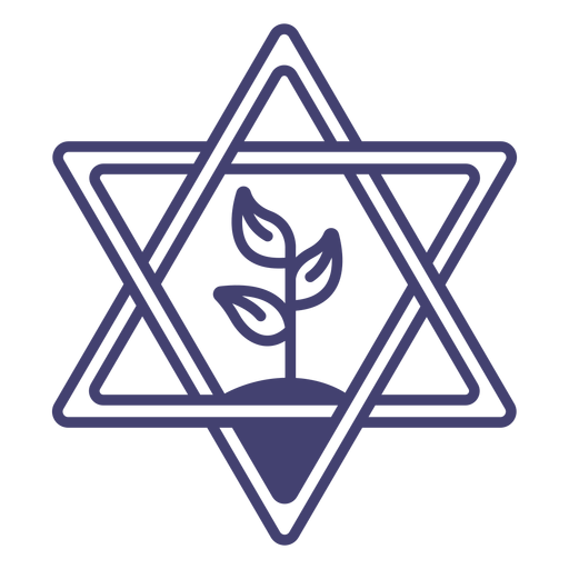Star of David with plant stroke Transparent PNG &amp; SVG
