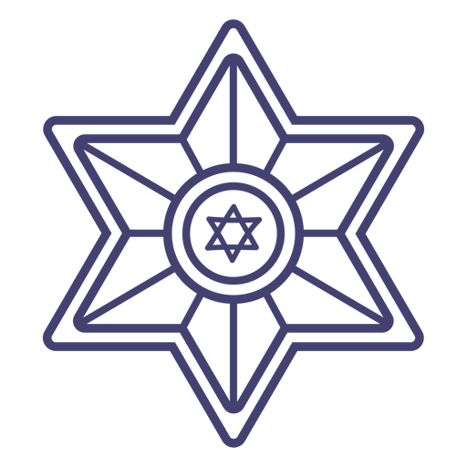 Star of david within star stroke PNG Design