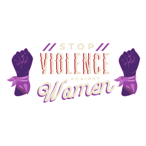 Acabar com a violência contra letras de mulheres Desenho PNG