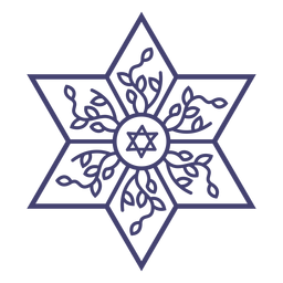 Stroke star of david within star PNG Design