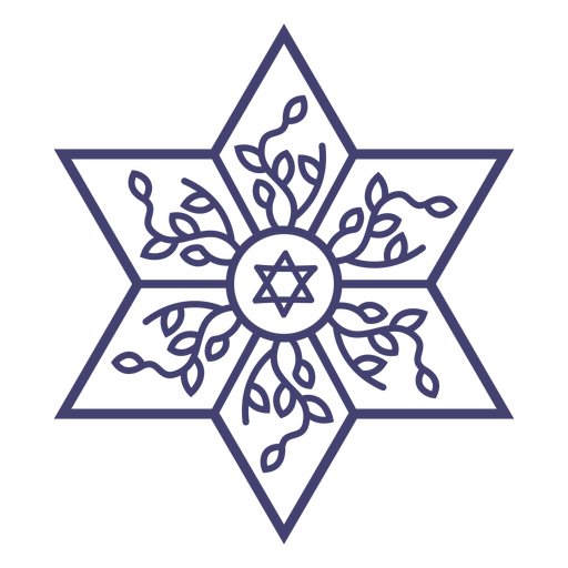 Stroke star of david within star PNG Design