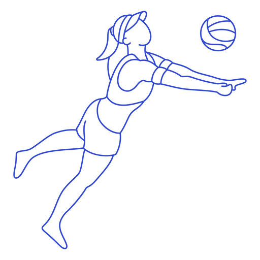 Stroke-Volleyballer PNG-Design