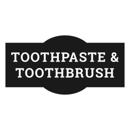 Etiqueta de pasta de dientes y cepillo de dientes Diseño PNG