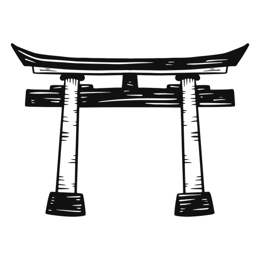 Torii black and white PNG Design