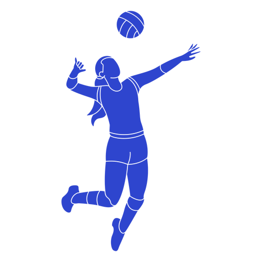 jugador de voleibol azul Diseño PNG