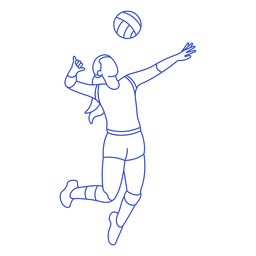 Golpe de jugador de voleibol Diseño PNG