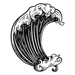 Onda em preto e branco Desenho PNG
