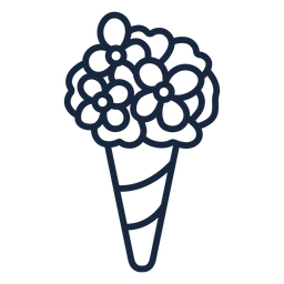 Wedding bouquet stroke PNG Design