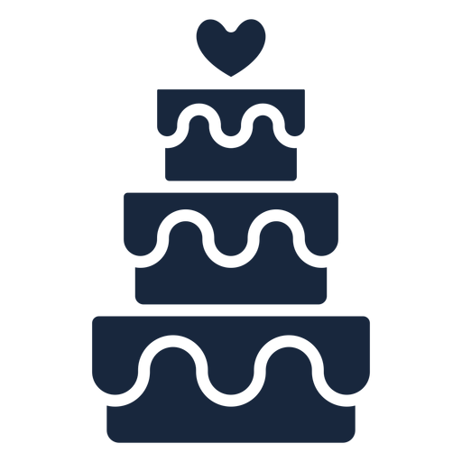 Pastel de boda icono azul