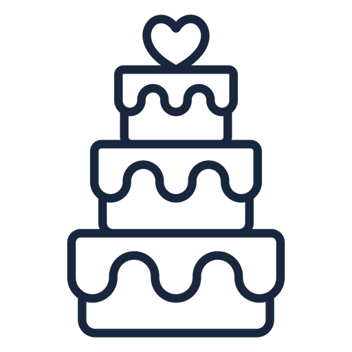 Wedding cake stroke PNG Design
