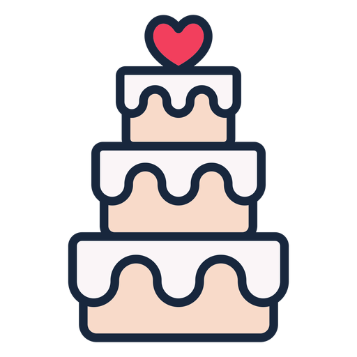 Ícone de bolo de casamento Desenho PNG