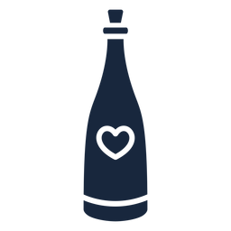Icono de boda champagne azul Diseño PNG