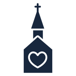 Ícone de casamento de igreja azul Desenho PNG