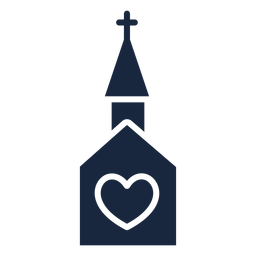 Icono de boda iglesia azul