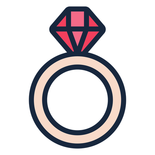 Icono de trazo de anillo de boda Diseño PNG