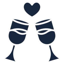 Icono de brindis de boda azul Diseño PNG
