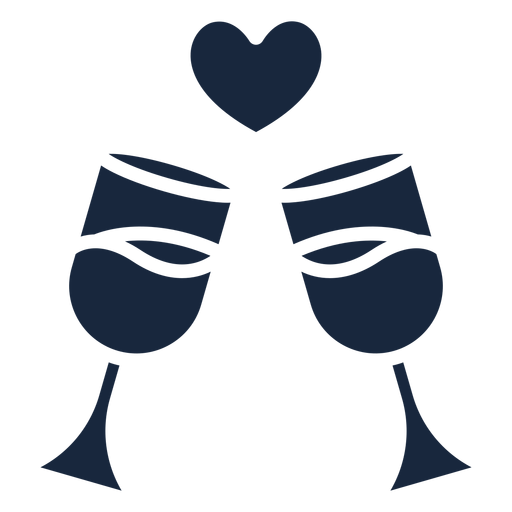 Icono de brindis de boda azul Diseño PNG