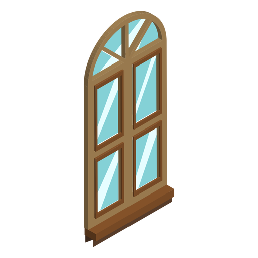 Window arched shaped isometric