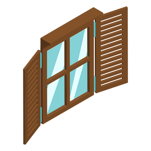 Window with shutters isometric