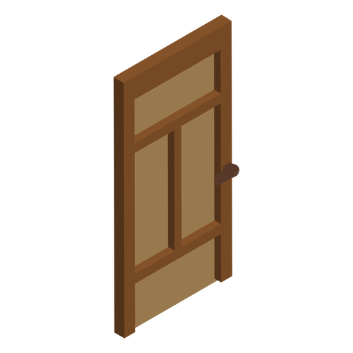 Wooden door isometric