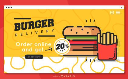 Burger delivery landing page template