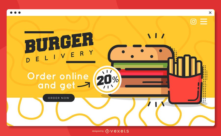 Burger delivery landing page template Burger delivery landing page template