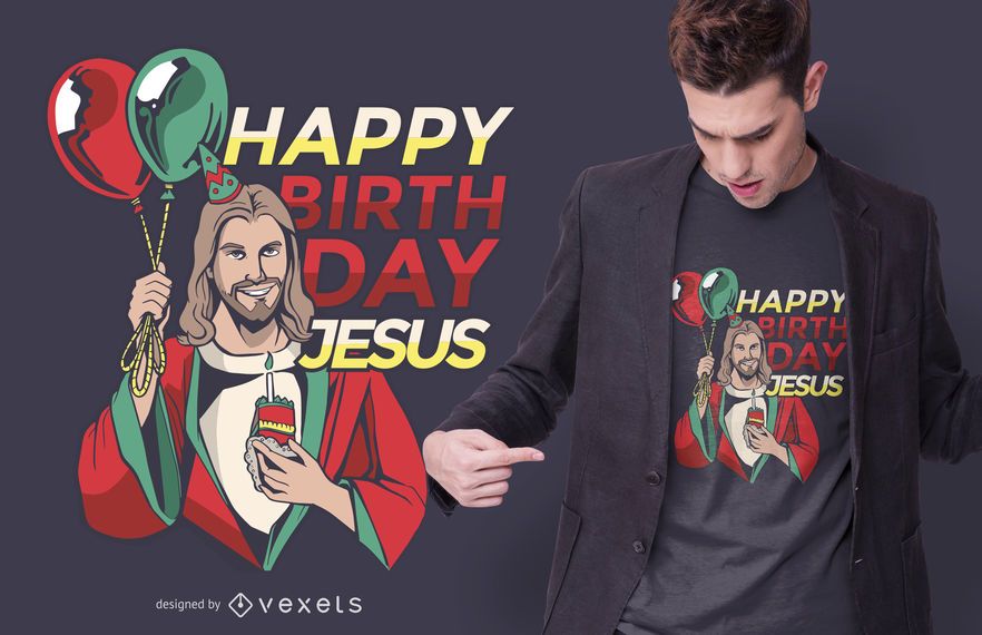 Design de camiseta de aniversário de Jesus de Natal Design de camiseta de aniversário de Jesus de Natal