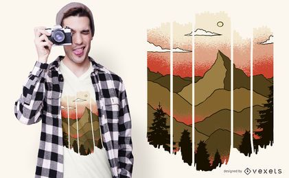 Cut Out Landscape T-shirt Design Cut Out Landscape T-shirt Design