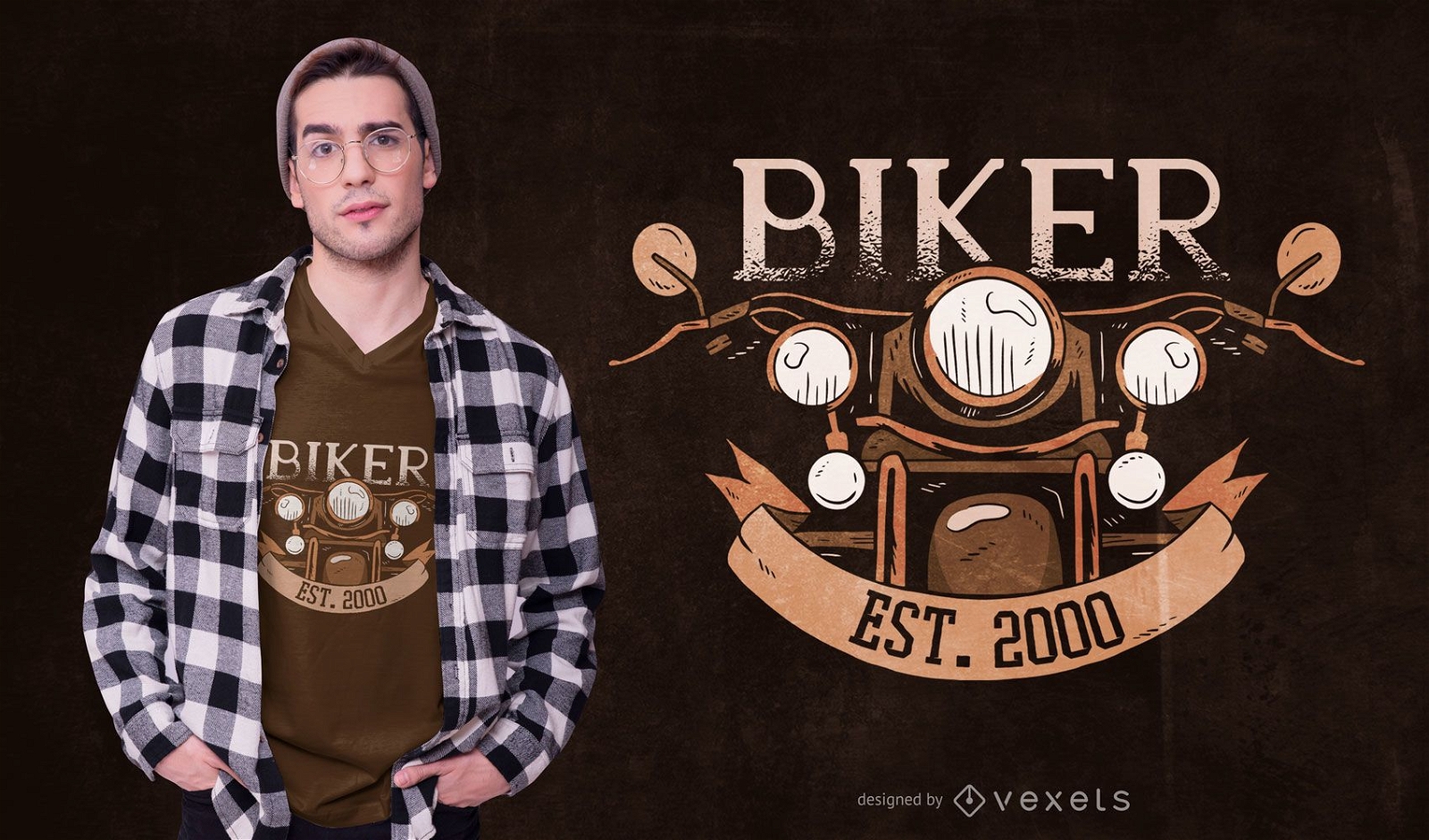 Design de camiseta com texto vintage para motociclistas