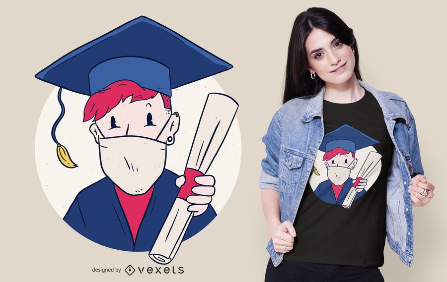 Diseño de camiseta de máscara facial graduada Diseño de camiseta de máscara facial graduada
