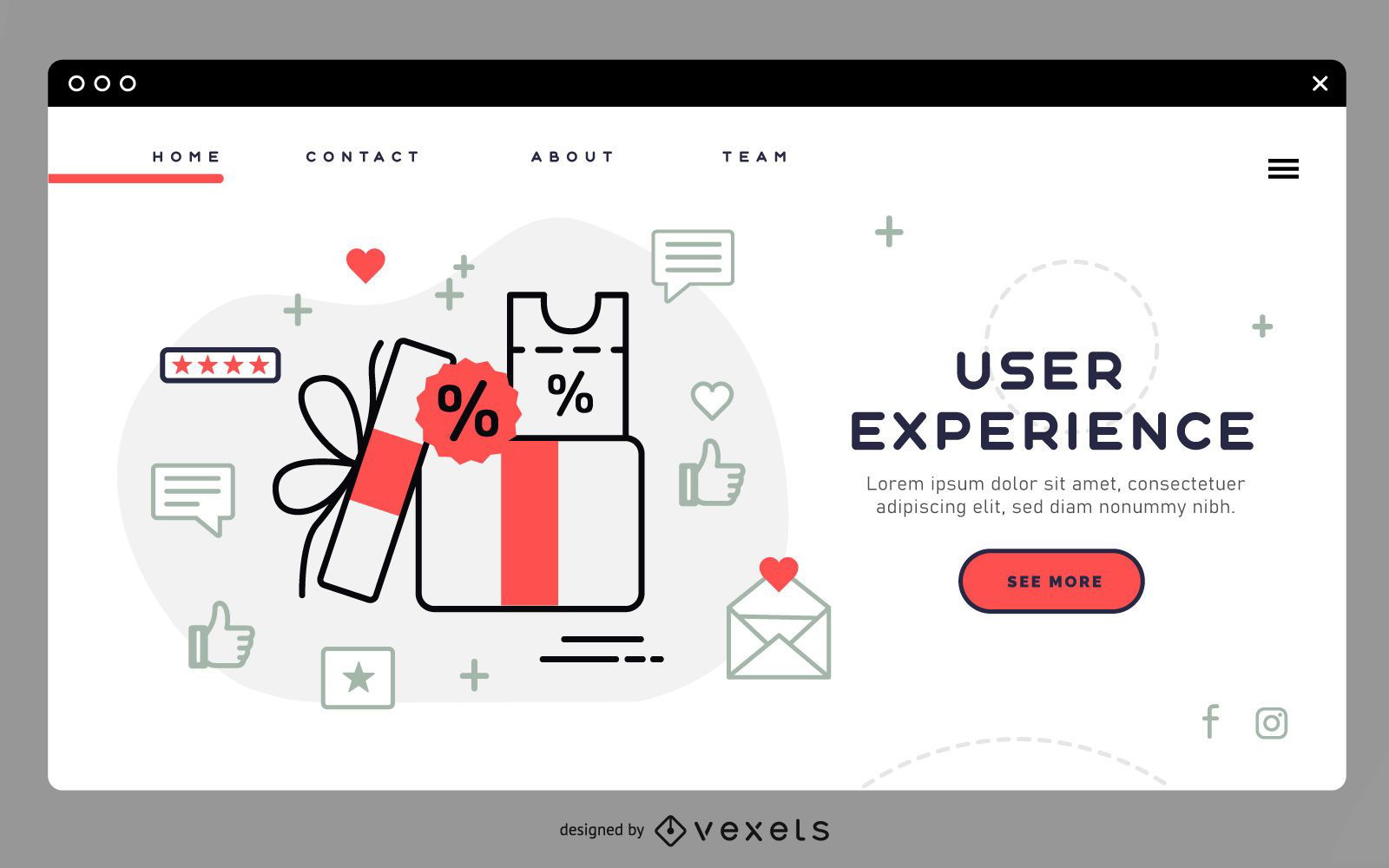 User experience landing page template