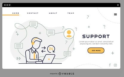 Support landing page template