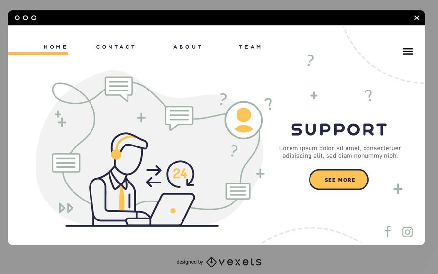 Support landing page template Support landing page template