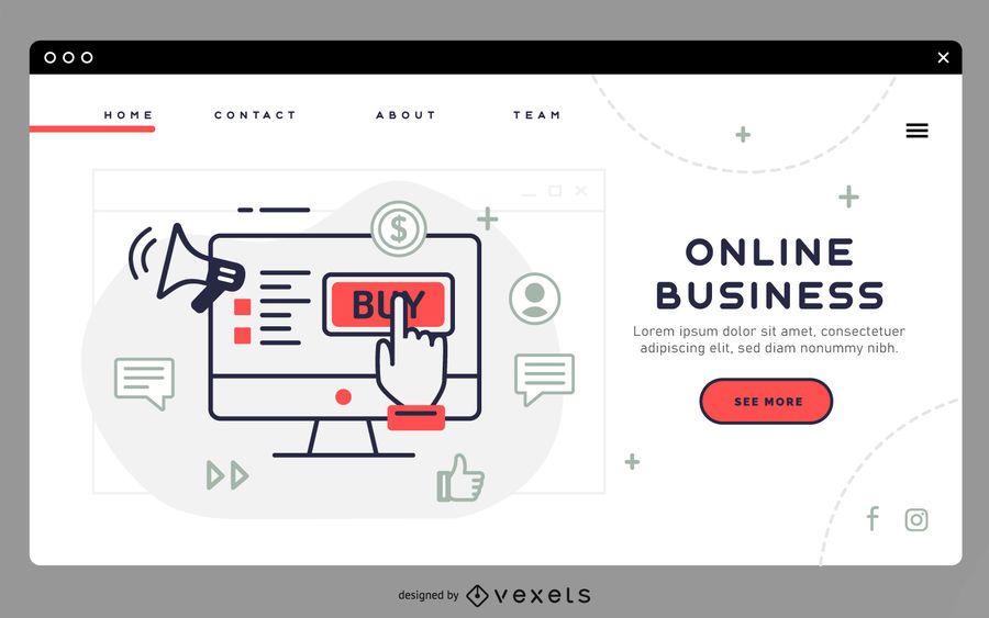 Online Business Landing Page Vorlage Vektor Download