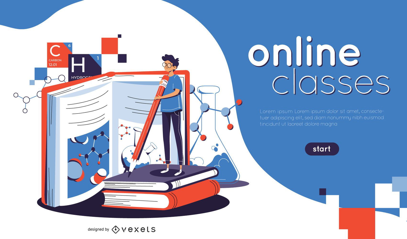 Download Online Classes Illustration Web Slider - Vector Download